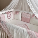 Set lenjerie Patut Copii Bebe 8 piese Classic Roz (17)